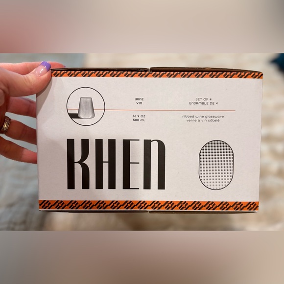 NEW KHEN Colorful Wine Glass Tumbler Set of 4 - Picture 4 of 8